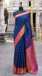 Navy Blue Chettinad Silk Cotton Saree