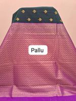 Peacock Green Chettinad Silk Cotton Saree Pallu
