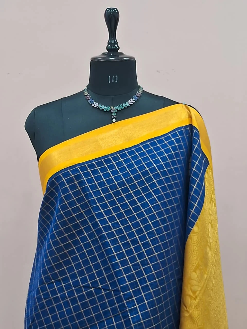 Royal Blue Chettinad Silk Cotton Saree 1