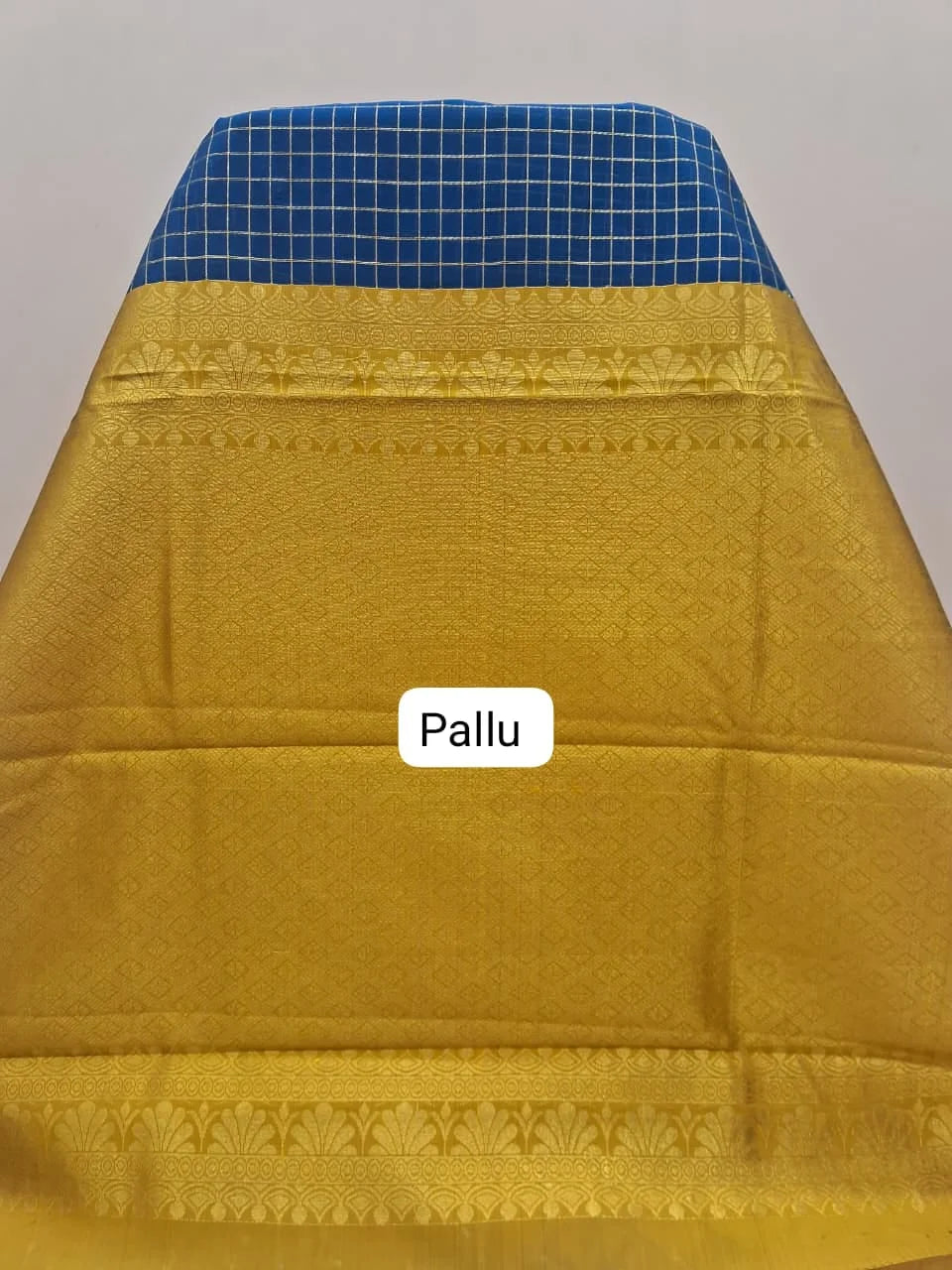 Royal Blue Chettinad Silk Cotton Saree Pallu
