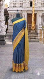 Royal Blue Chettinad Silk Cotton Saree 