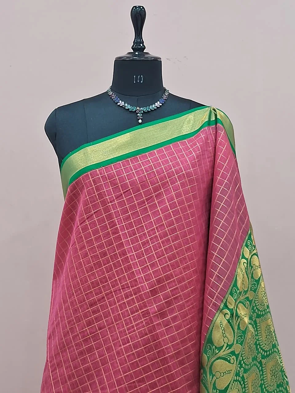Pink Chettinad Silk Cotton Saree 1