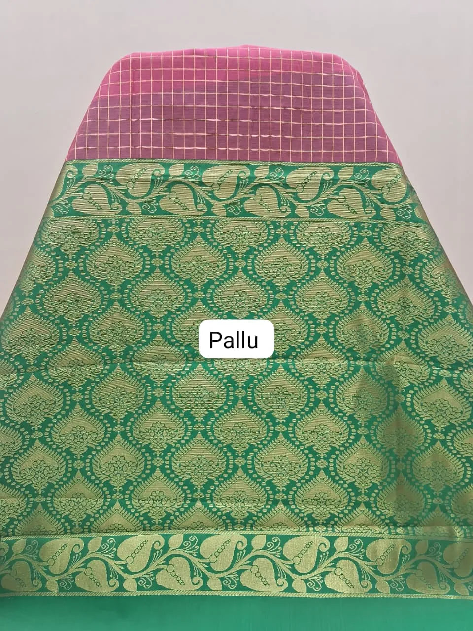 Pink Chettinad Silk Cotton Saree Pallu