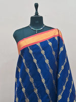 Navy Blue Chettinad Silk Cotton Saree 1