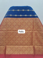 Navy Blue Chettinad Silk Cotton Saree Pallu