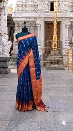 Navy Blue Chettinad Silk Cotton Saree
