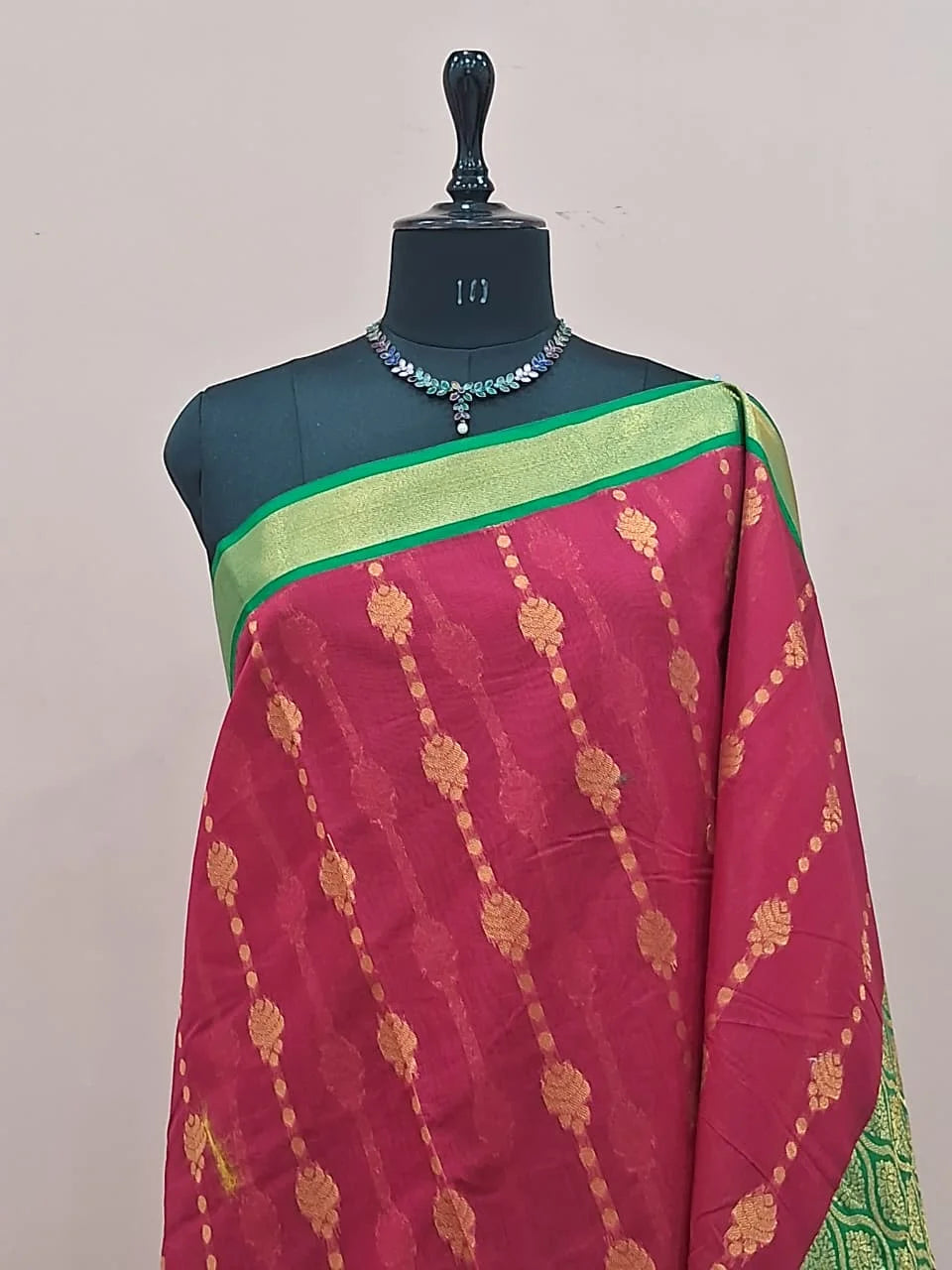 Pink Chettinad Silk Cotton Saree 1