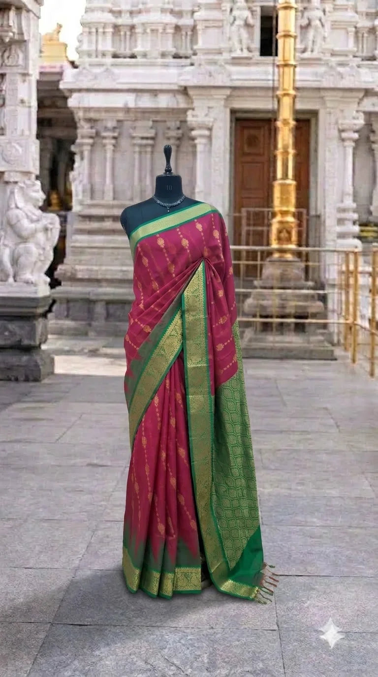 Pink Chettinad Silk Cotton Saree 