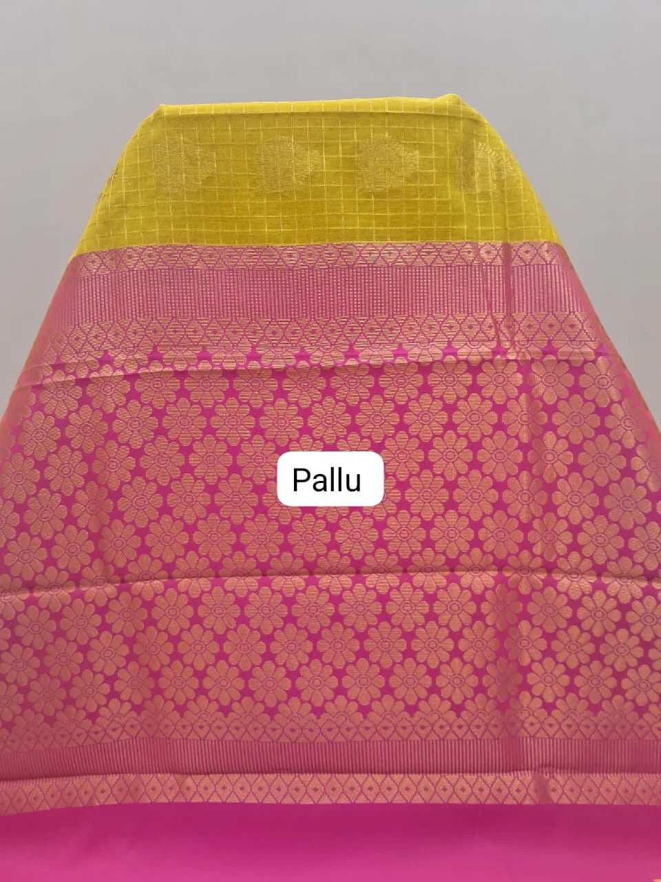 Light Yellow Chettinad Silk Cotton Saree Pallu