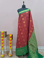 Brick Red Chettinad Silk Cotton Saree 