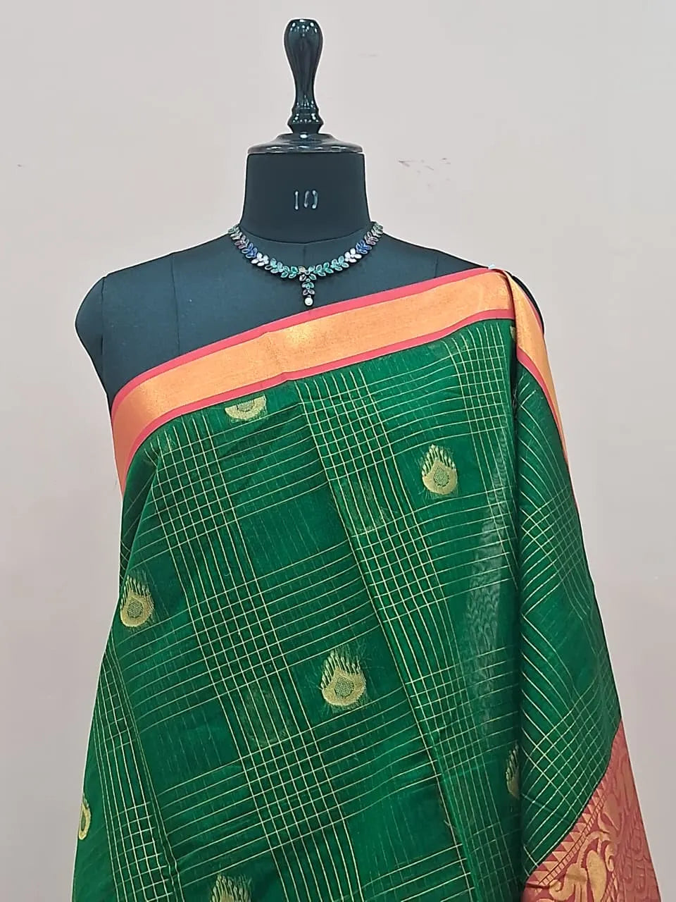 Green Chettinad Silk Cotton Saree 1
