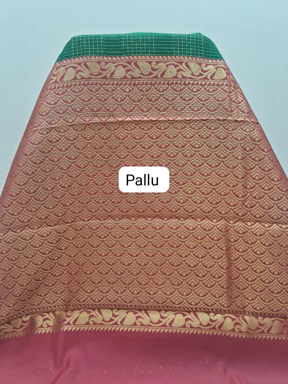 Green Chettinad Silk Cotton Saree Pallu