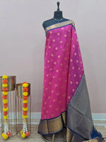 Dark Pink Chettinad Silk Cotton Saree 