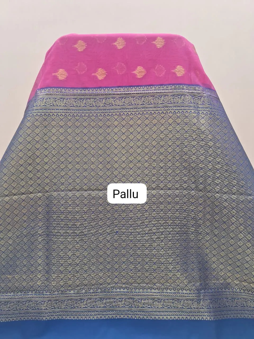Dark Pink Chettinad Silk Cotton Saree Pallu