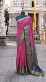 Dark Pink Chettinad Silk Cotton Saree 