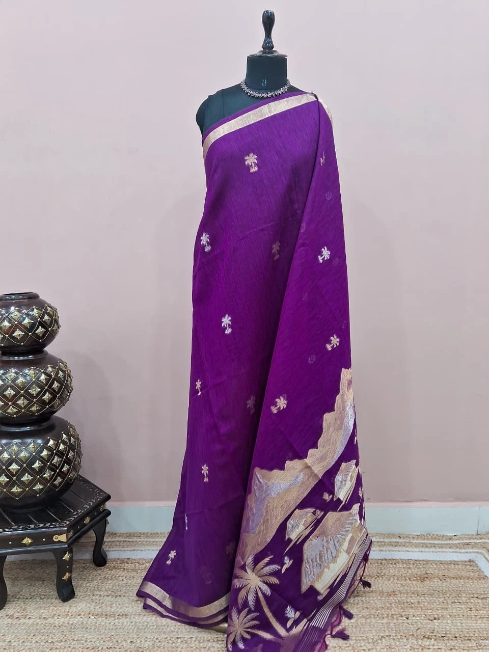 Royal Purple Chandheri Saree 