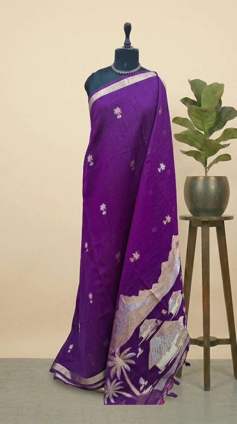 Royal Purple Chandheri Saree 
