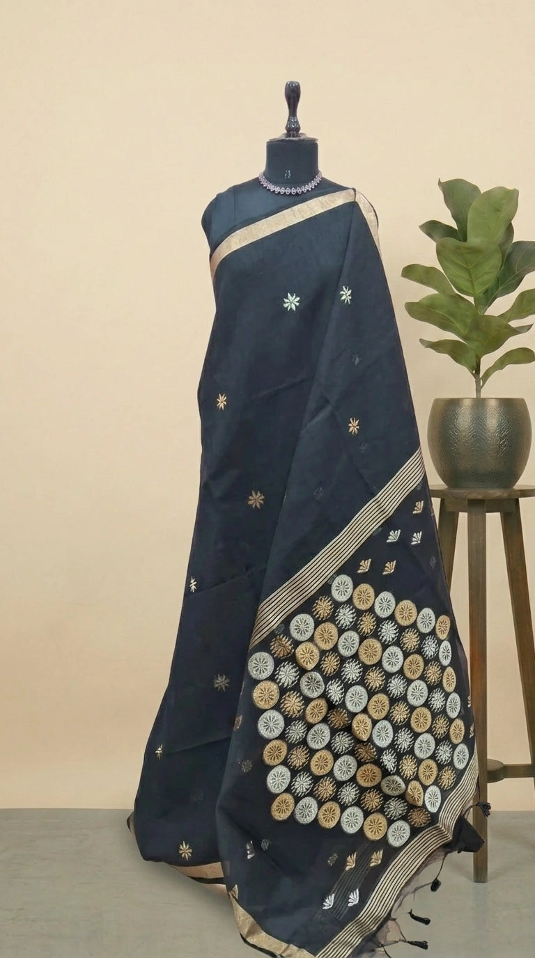 Black Chandheri Saree 