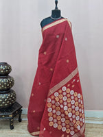 Red Chandheri Saree