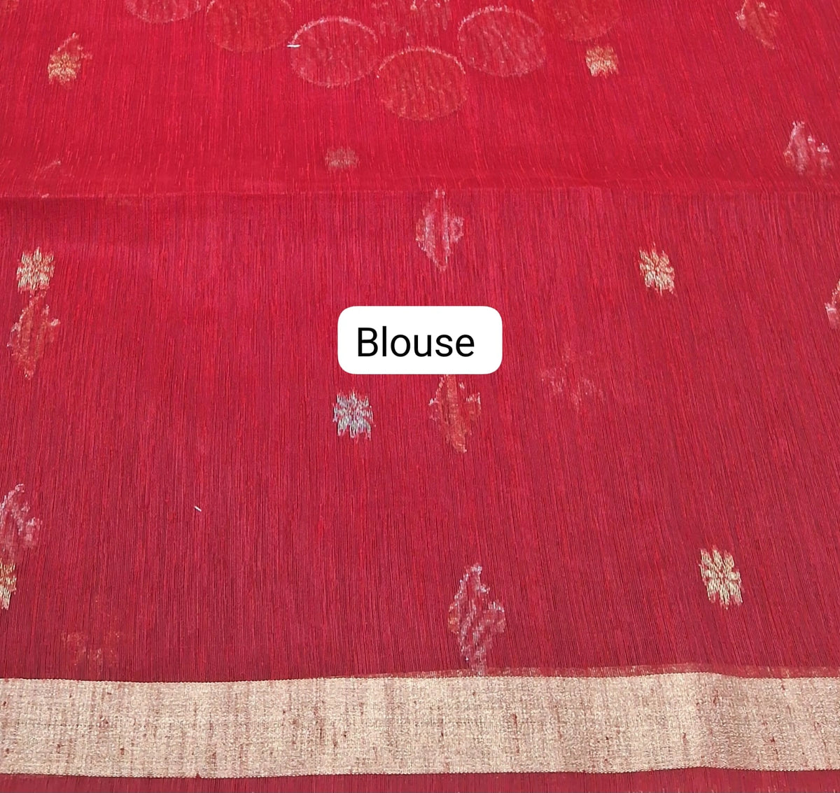 Red Chandheri Saree Blouse