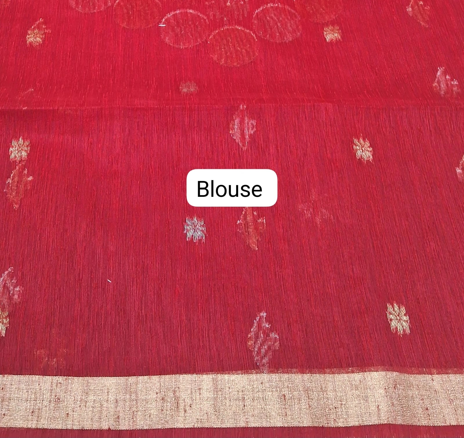 Red Chandheri Saree Blouse