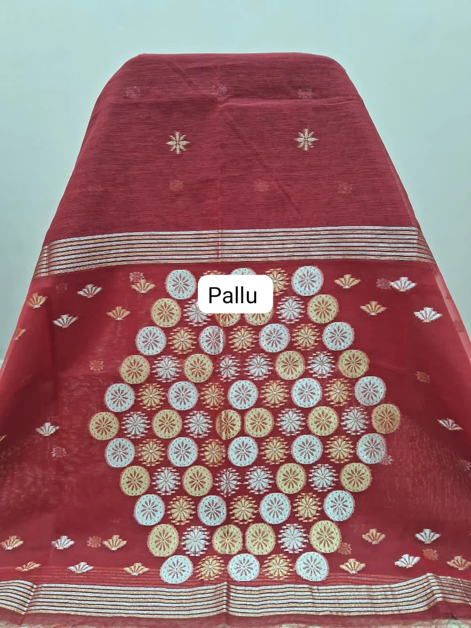Red Chandheri Saree pallu