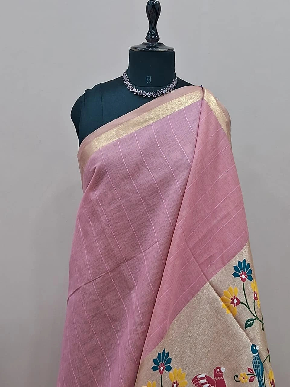 Light Pink Chandheri Saree 1