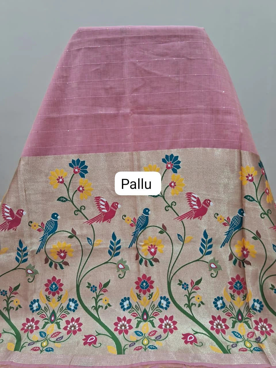 Light Pink Chandheri Saree pallu