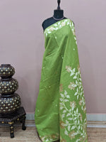 Parrot Green Chanderi Saree