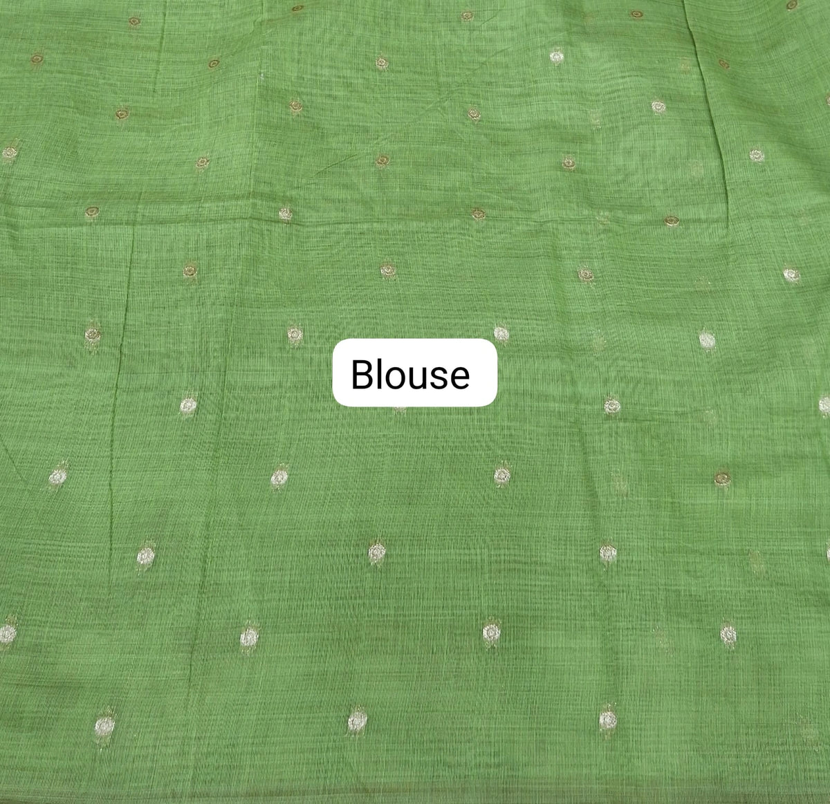 Parrot Green Chanderi Saree blouse