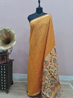 Mango Yellow Chandheri Saree