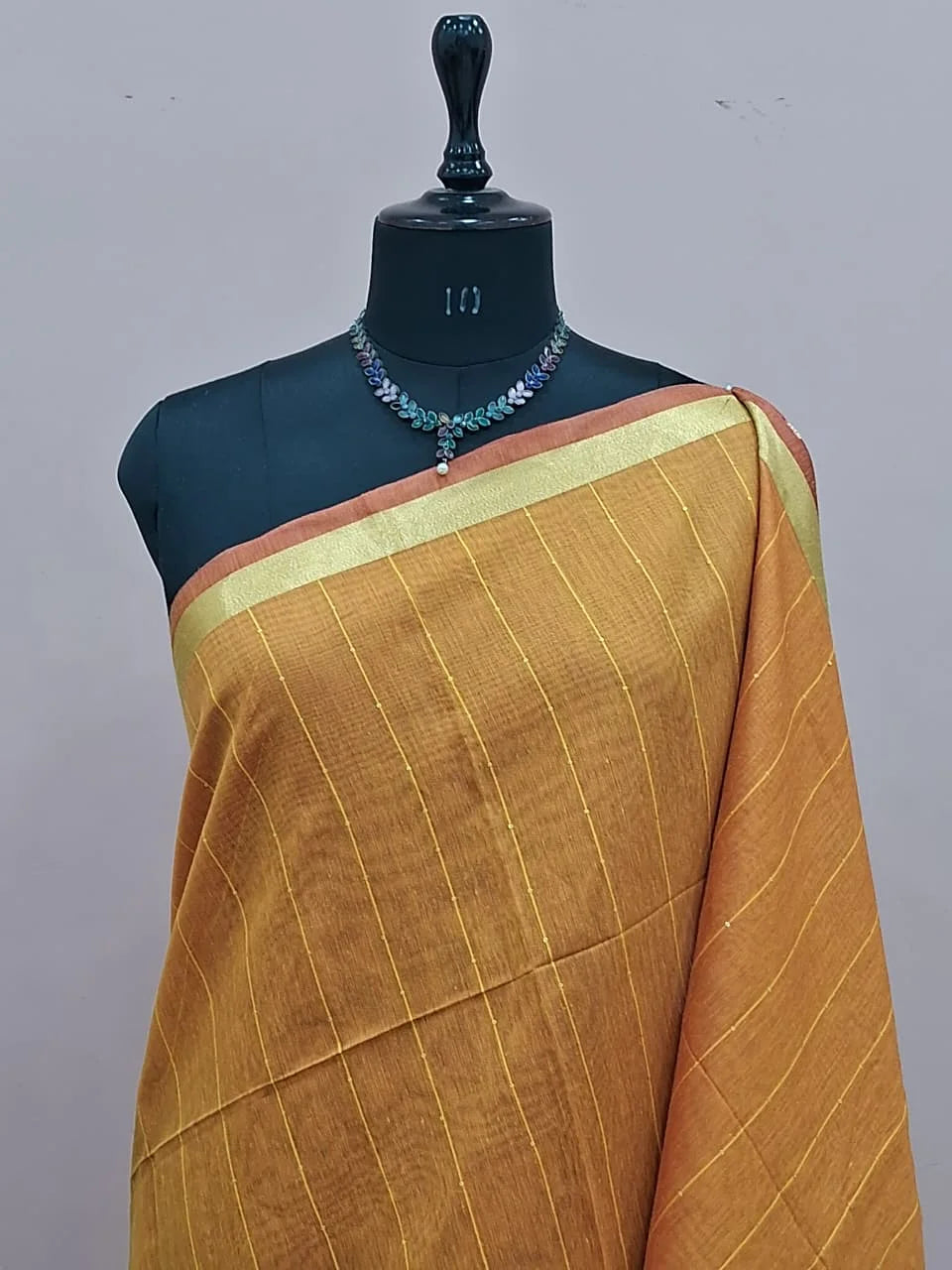 Mango Yellow Chandheri Saree 1