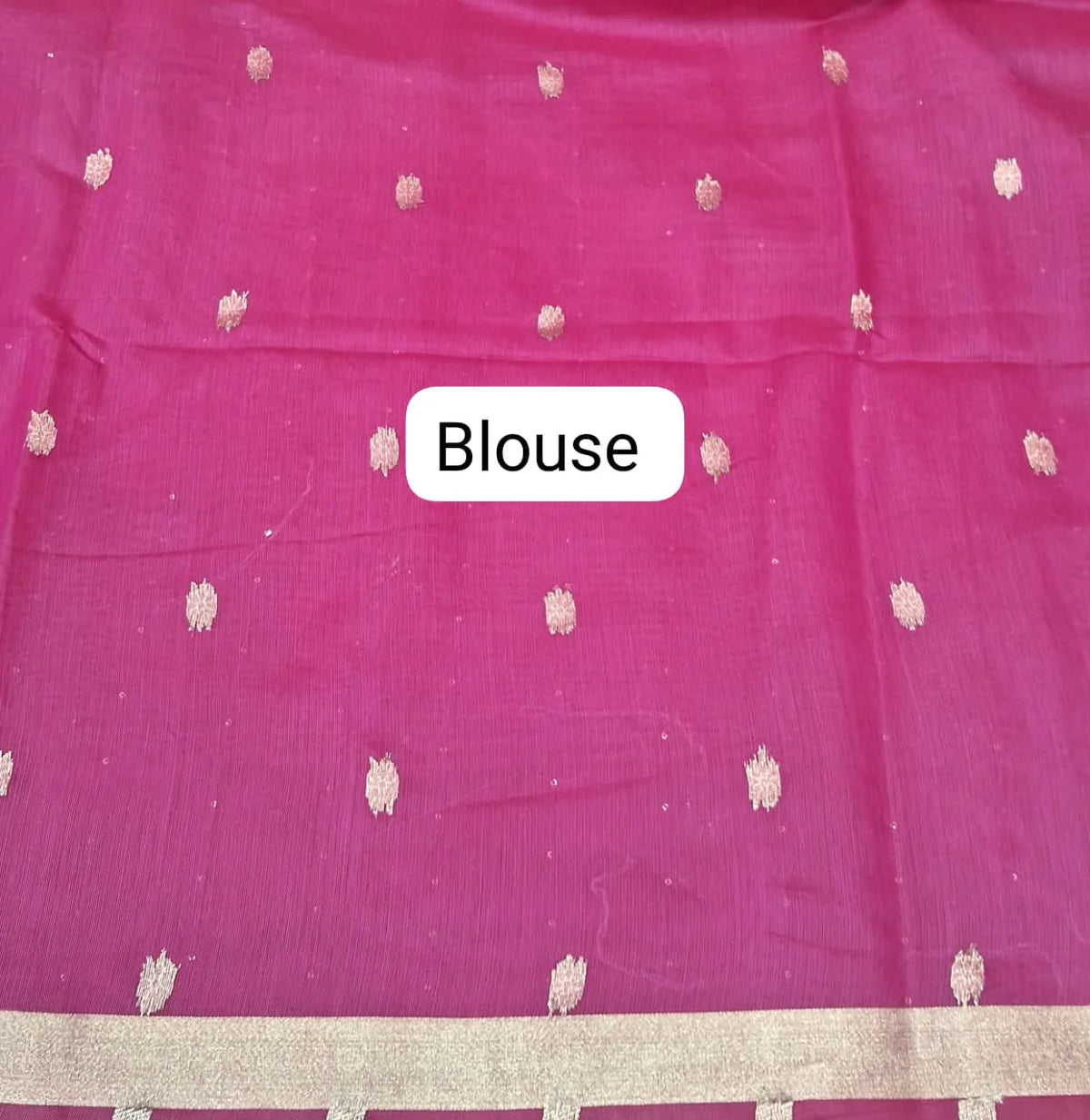 Rani Pink Chandheri Saree Blouse