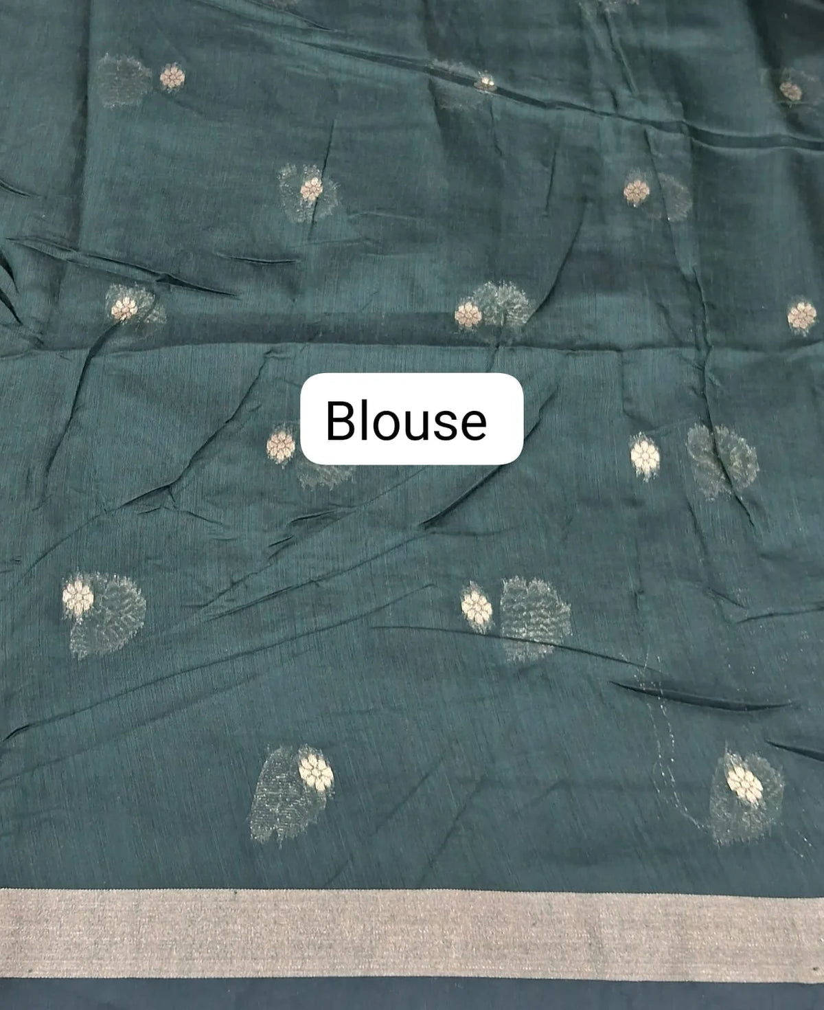 Olive Green Chandheri Saree Blouse