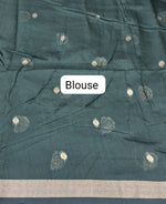Olive Green Chandheri Saree Blouse