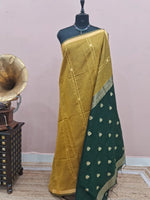Olive Green Chandheri Saree