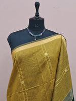 Olive Green Chandheri Saree 1