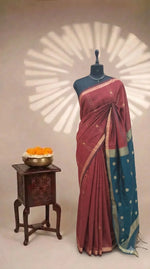 Brick Red Chandheri Saree