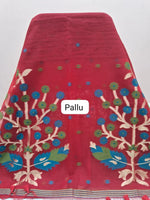 Red Chanderi Saree pallu