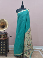 Marine Blue Chanderi Saree