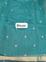 Marine Blue Chanderi Saree Blouse