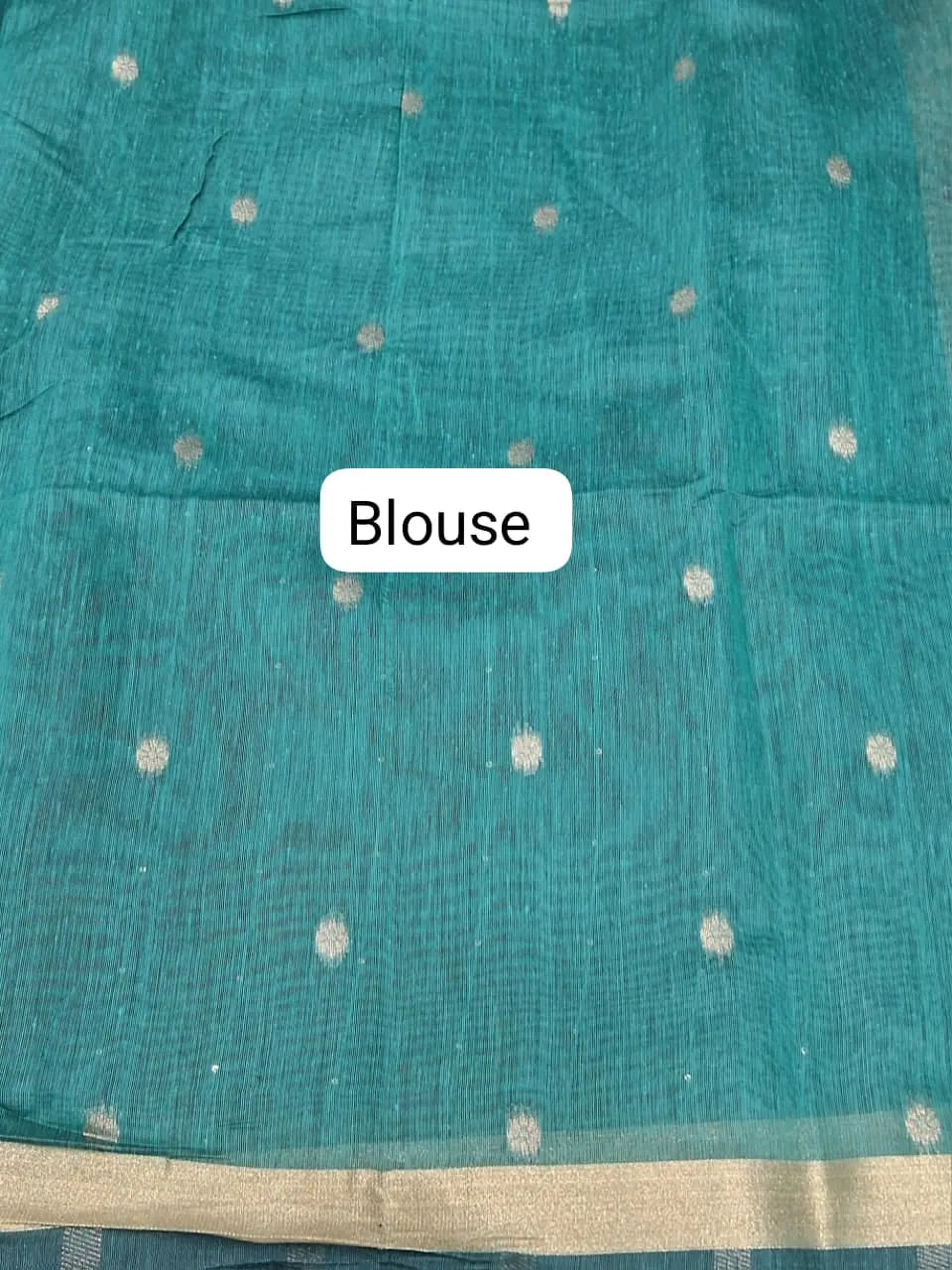 Marine Blue Chanderi Saree Blouse