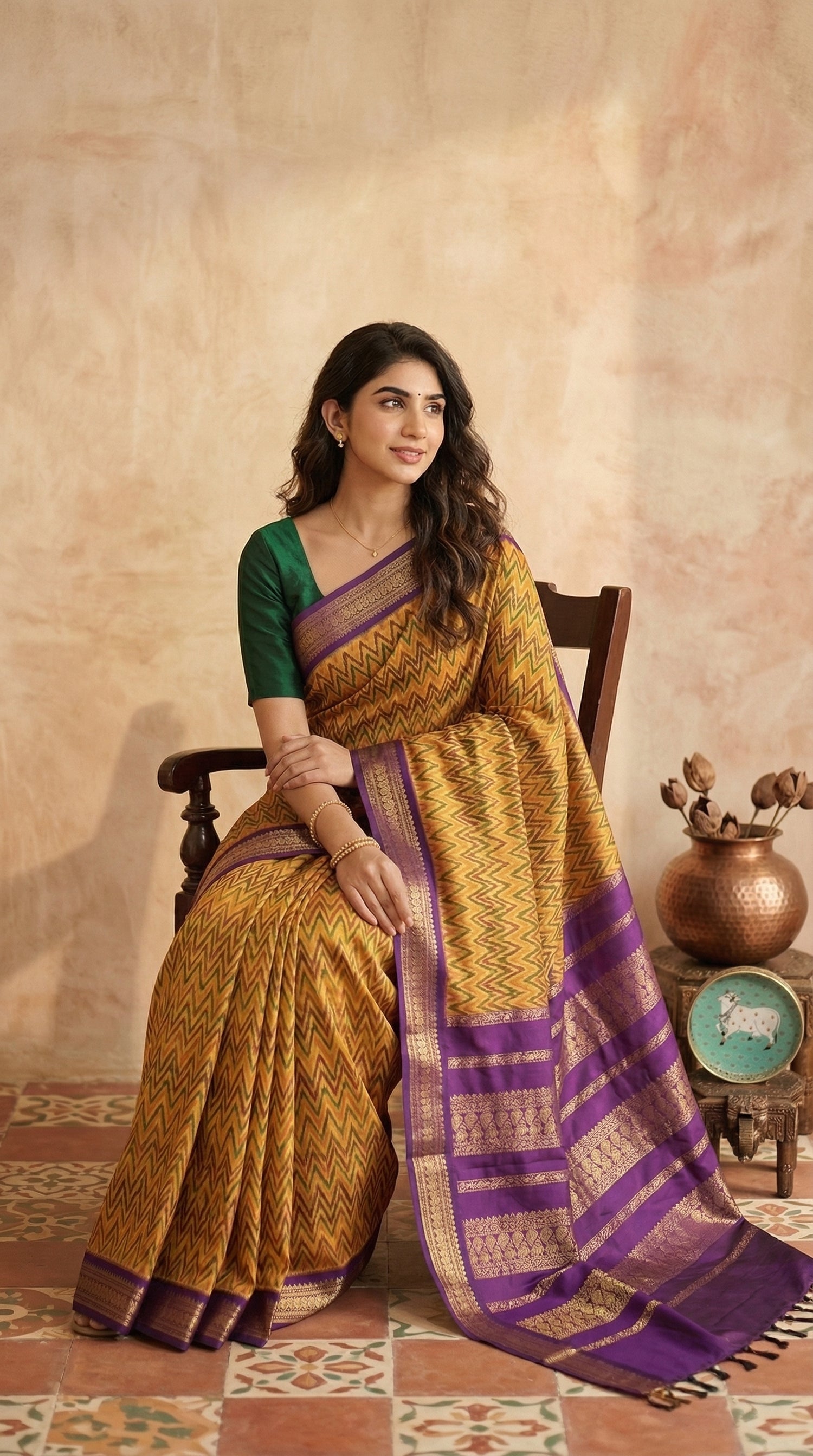 Charming Mustard yellow Kalyani Cotton Saree