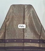 Chocolate Brown Pure Maheshwari Silk Saree Pallu