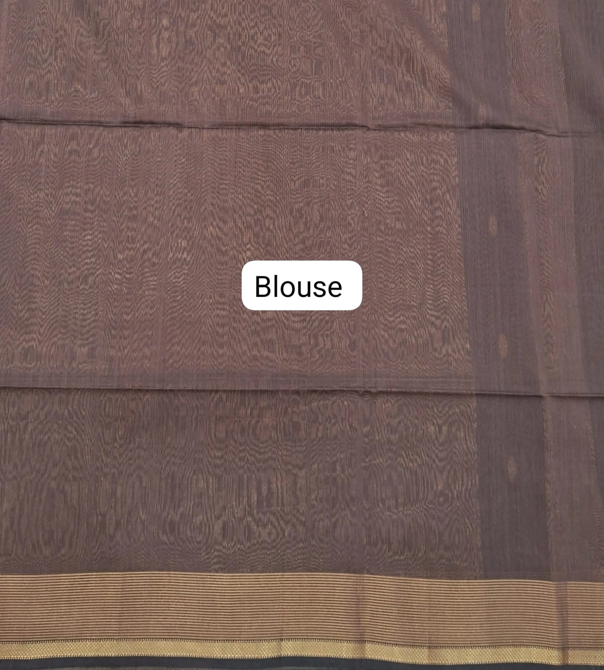 Chocolate Brown Pure Maheshwari Silk Saree Blouse