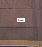 Chocolate Brown Pure Maheshwari Silk Saree Blouse