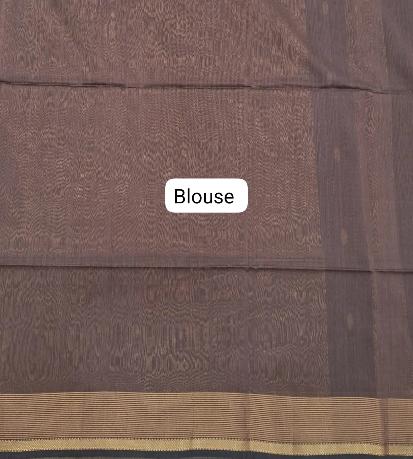 Chocolate Brown Pure Maheshwari Silk Saree Blouse