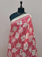 Dark Peach Chandheri saree 1