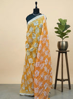Light yellow Chandheri saree 
