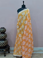Light yellow Chandheri saree 